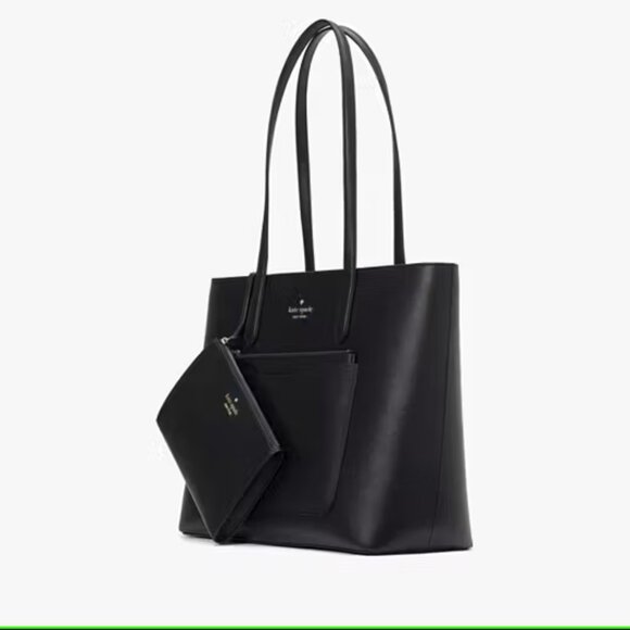 Kate Spade Black Staci PVC Large Tote Set - Picture 4 of 5